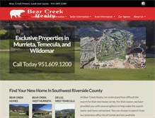 Tablet Screenshot of bearcreekhomes.com